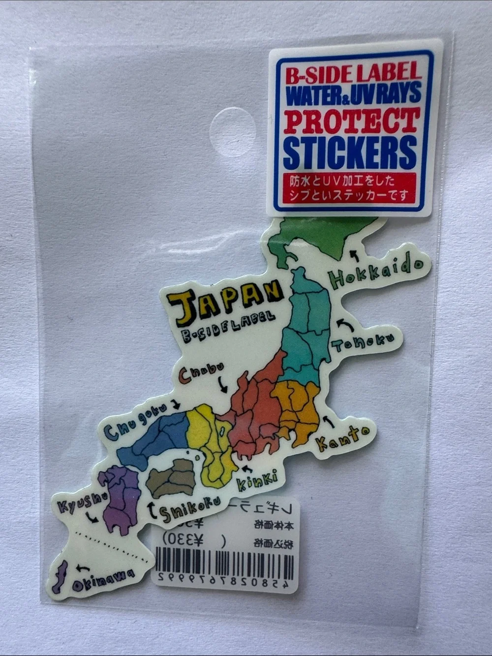 B-Side Label Japan Map Sticker – Multicolor